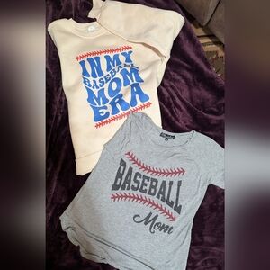 Cream 'In My Baseball Mom Era' Crewneck Sweatshirt And Baseball Mom T-Shirt